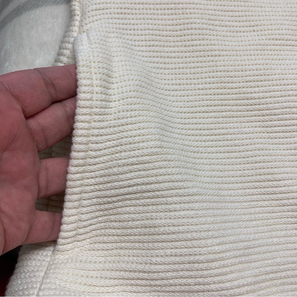 Madewell knit cream sweater womens medium 100% cotton pockets - Picture 6 of 15